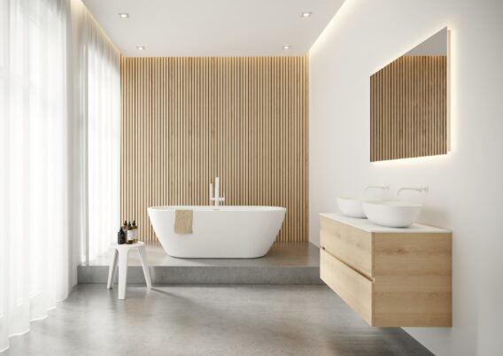 Houtlook badkamer